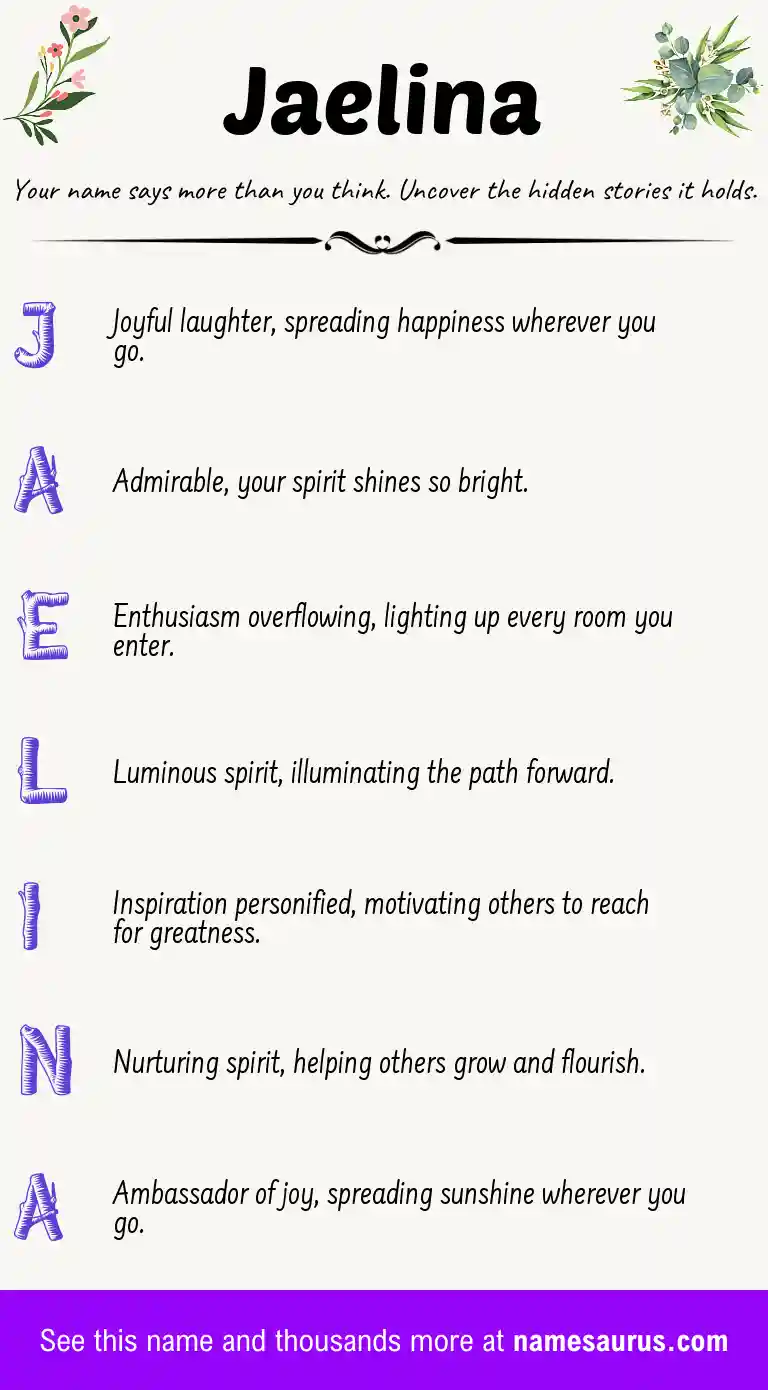 Acrostic poem about Jaelina.