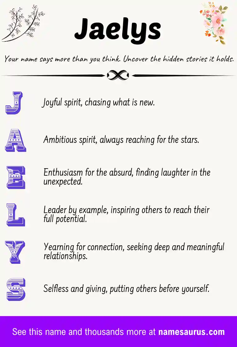 Acrostic poem about Jaelys.