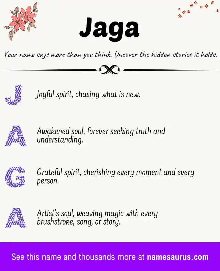 Acrostic poem about Jaga.