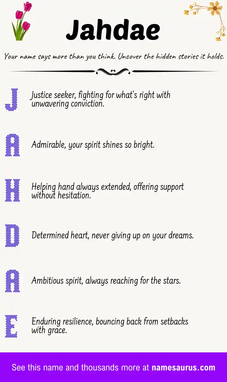 Acrostic poem about Jahdae.