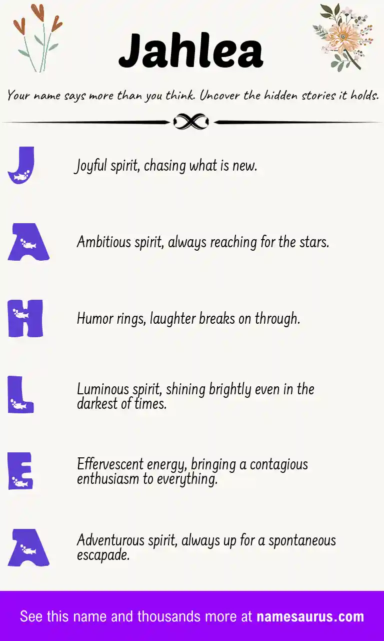 Acrostic poem about Jahlea.