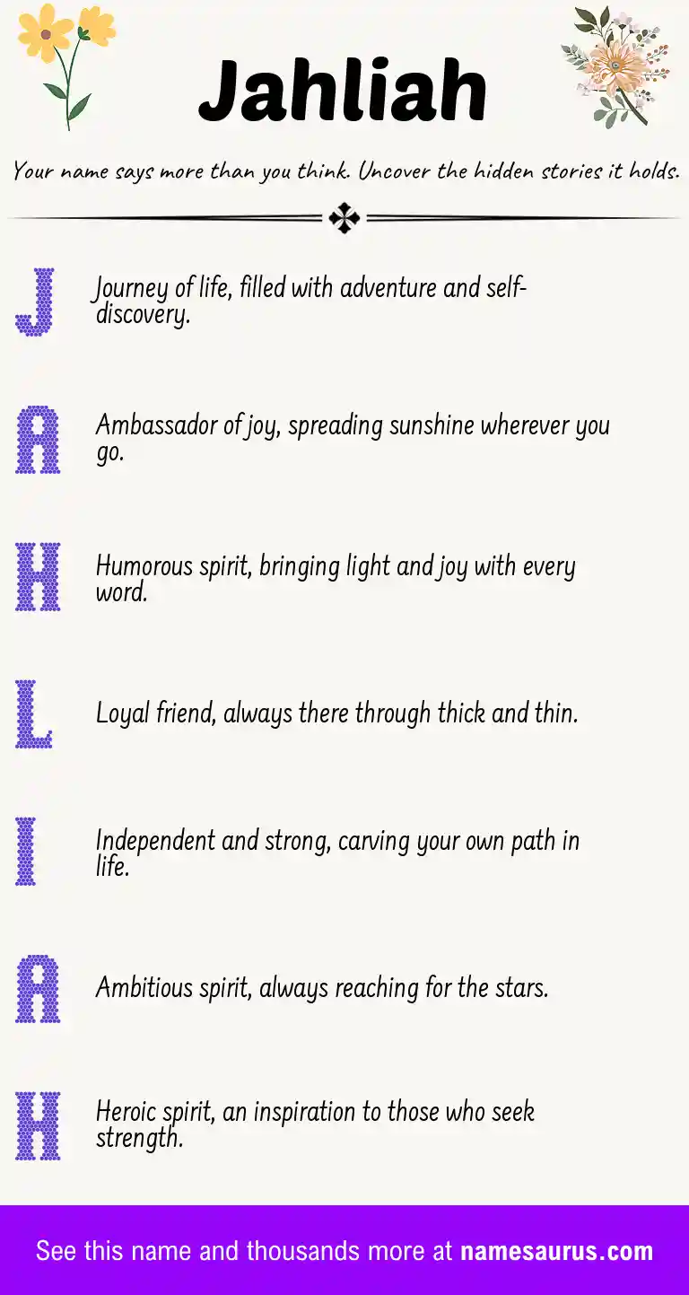 Acrostic poem about Jahliah.