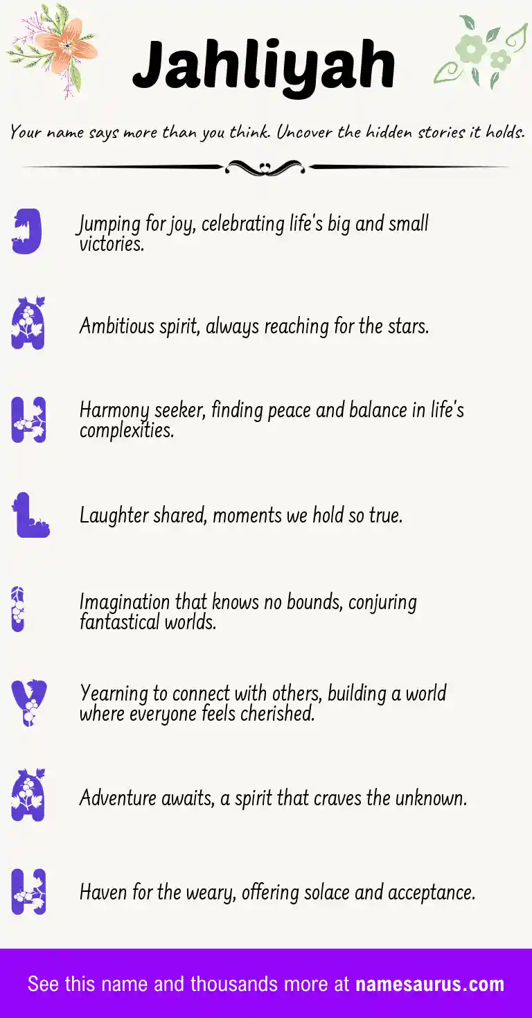 Acrostic poem about Jahliyah.