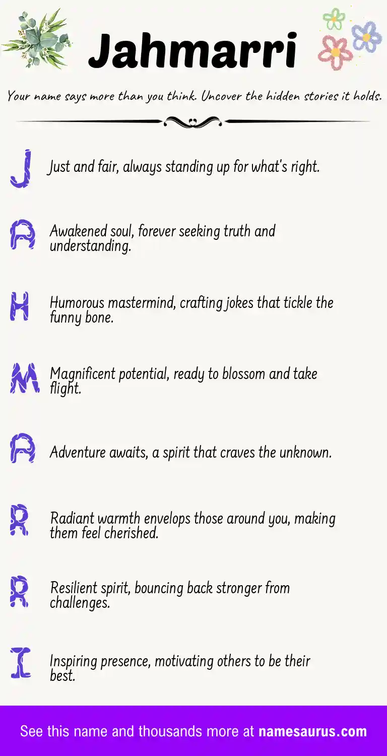 Acrostic poem about Jahmarri.