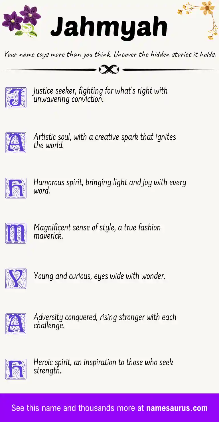 Acrostic poem about Jahmyah.