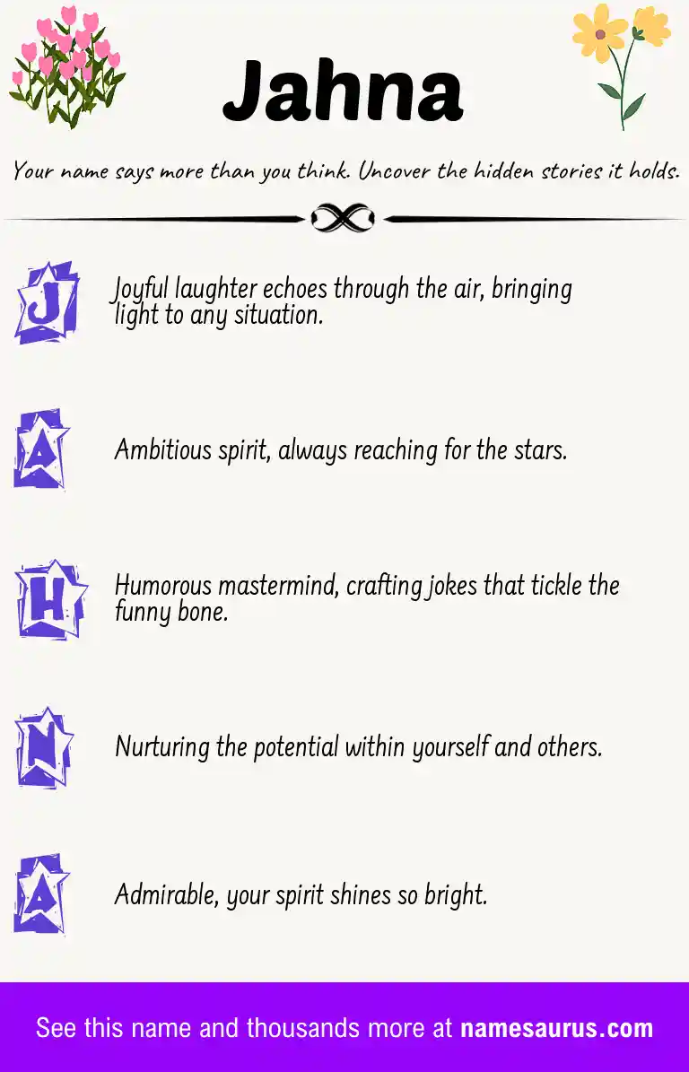 Acrostic poem about Jahna.
