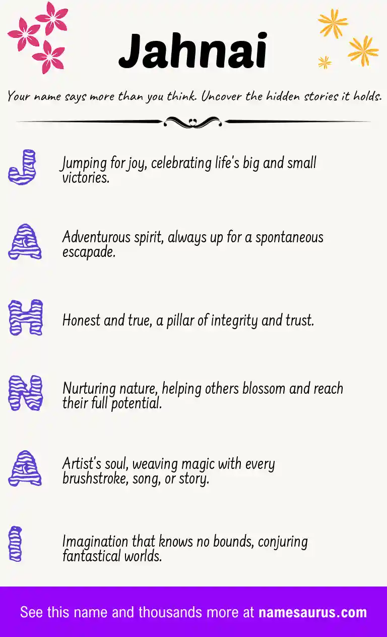 Acrostic poem about Jahnai.