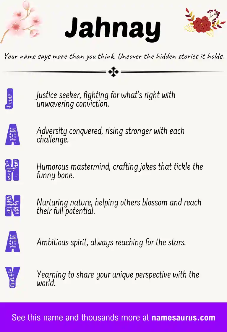 Acrostic poem about Jahnay.