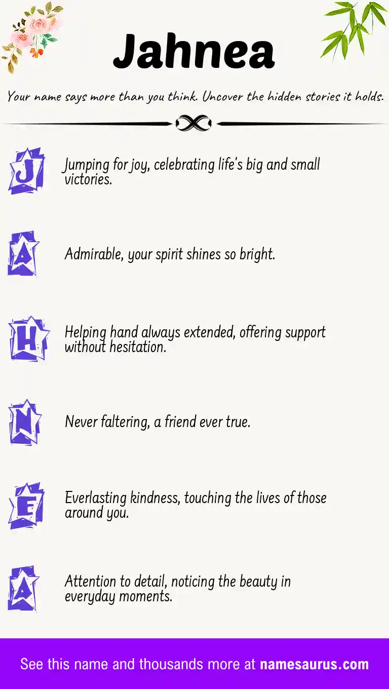Acrostic poem about Jahnea.