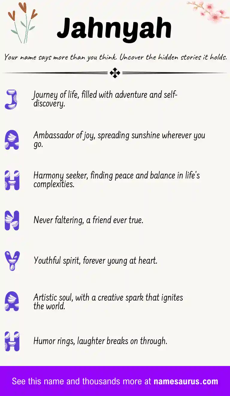 Acrostic poem about Jahnyah.