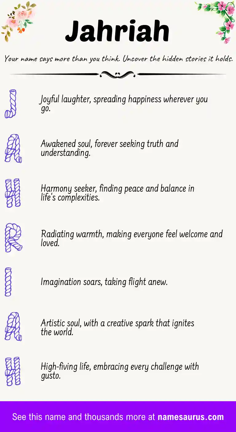 Acrostic poem about Jahriah.