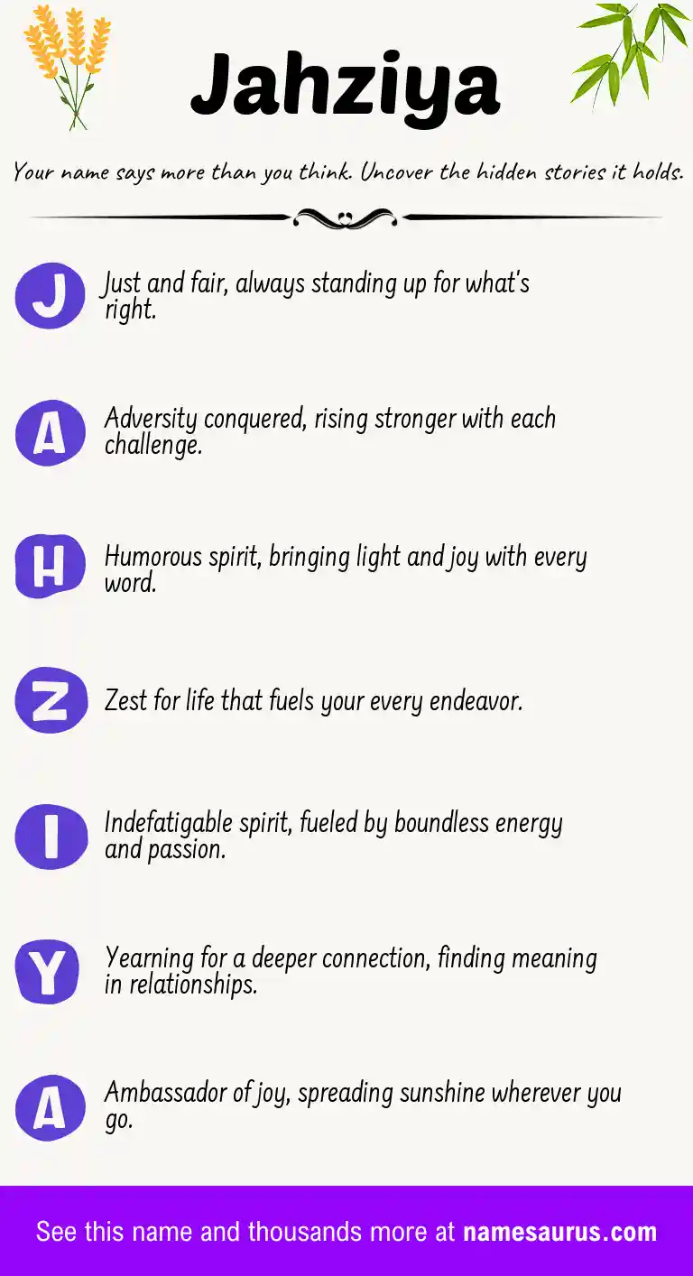 Acrostic poem about Jahziya.