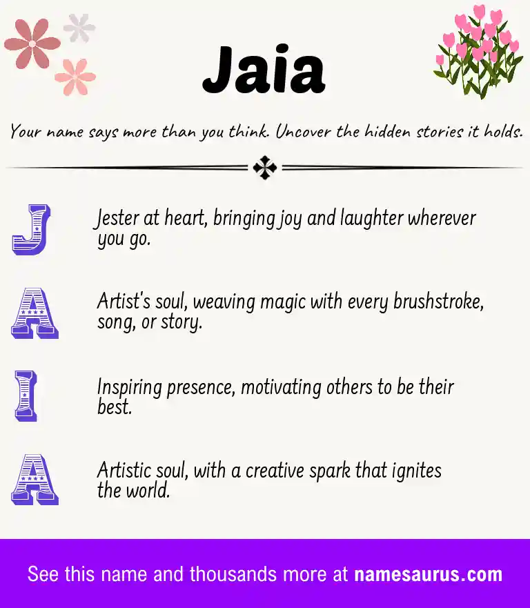 Acrostic poem about Jaia.