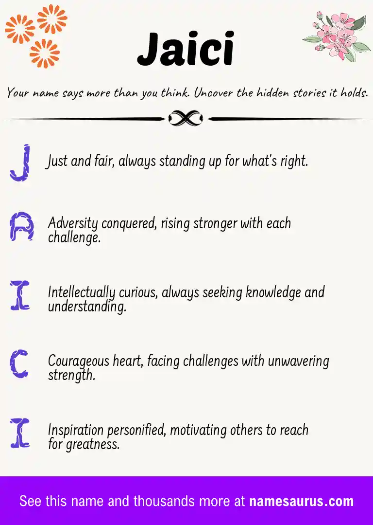 Acrostic poem about Jaici.