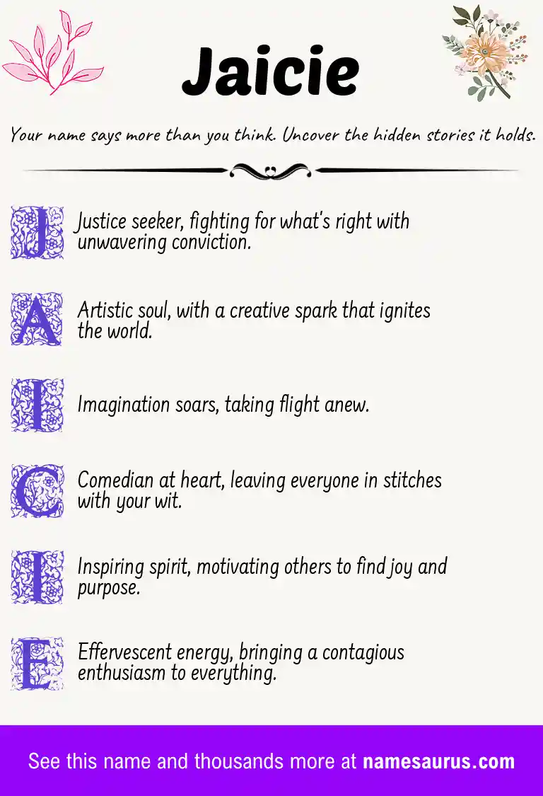 Acrostic poem about Jaicie.
