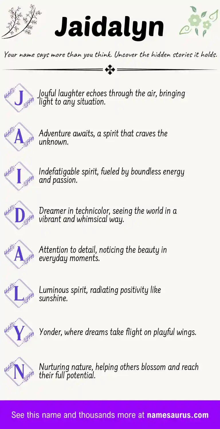 Acrostic poem about Jaidalyn.