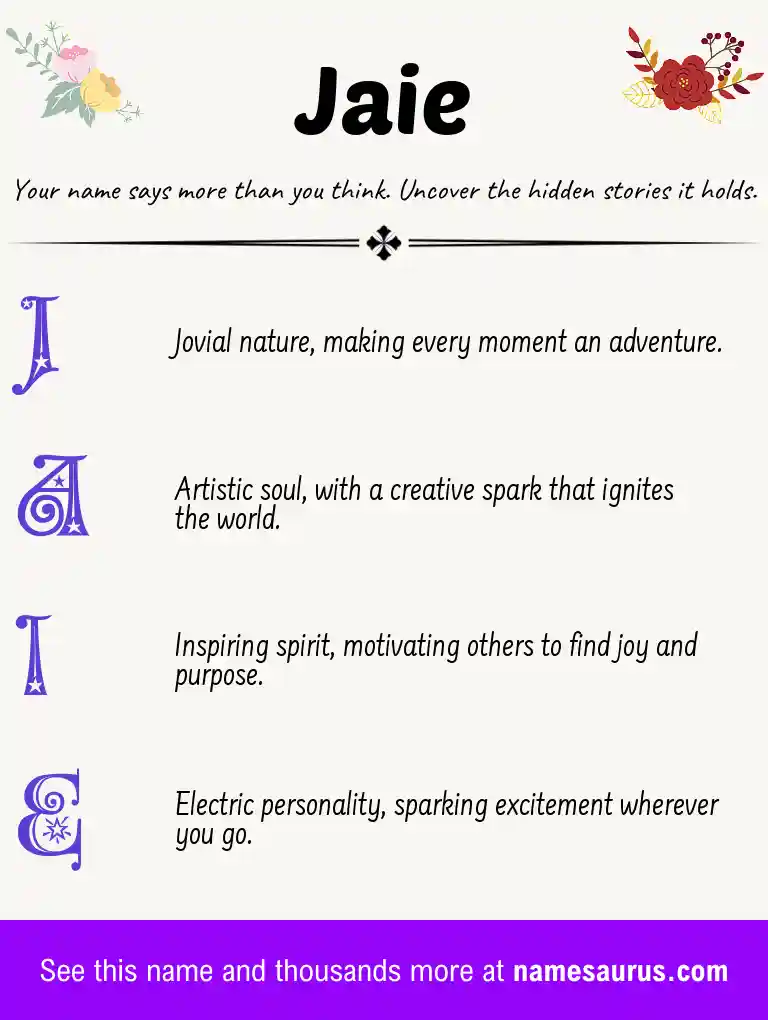 Acrostic poem about Jaie.