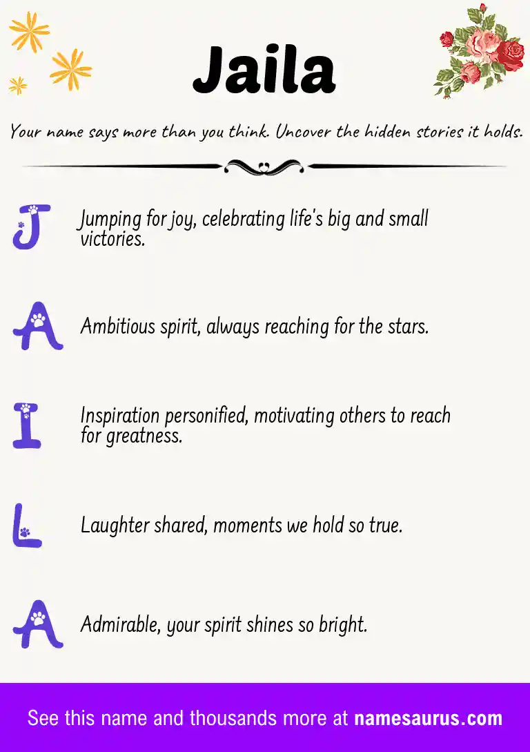 Acrostic poem about Jaila.