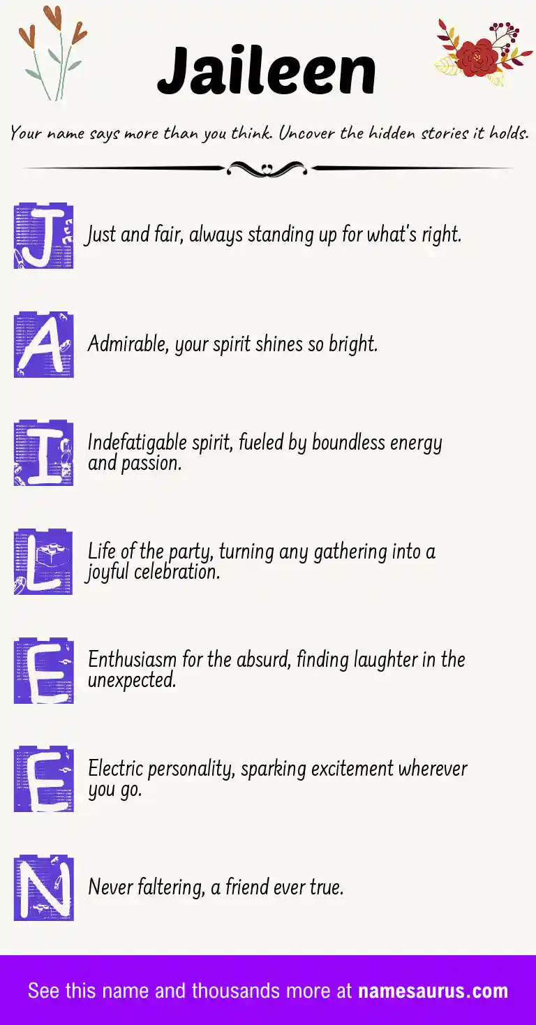 Acrostic poem about Jaileen.