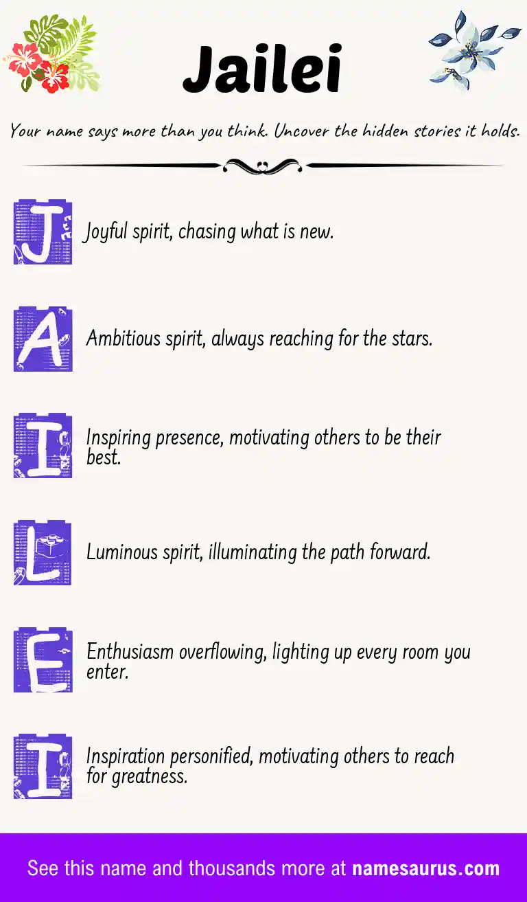 Acrostic poem about Jailei.