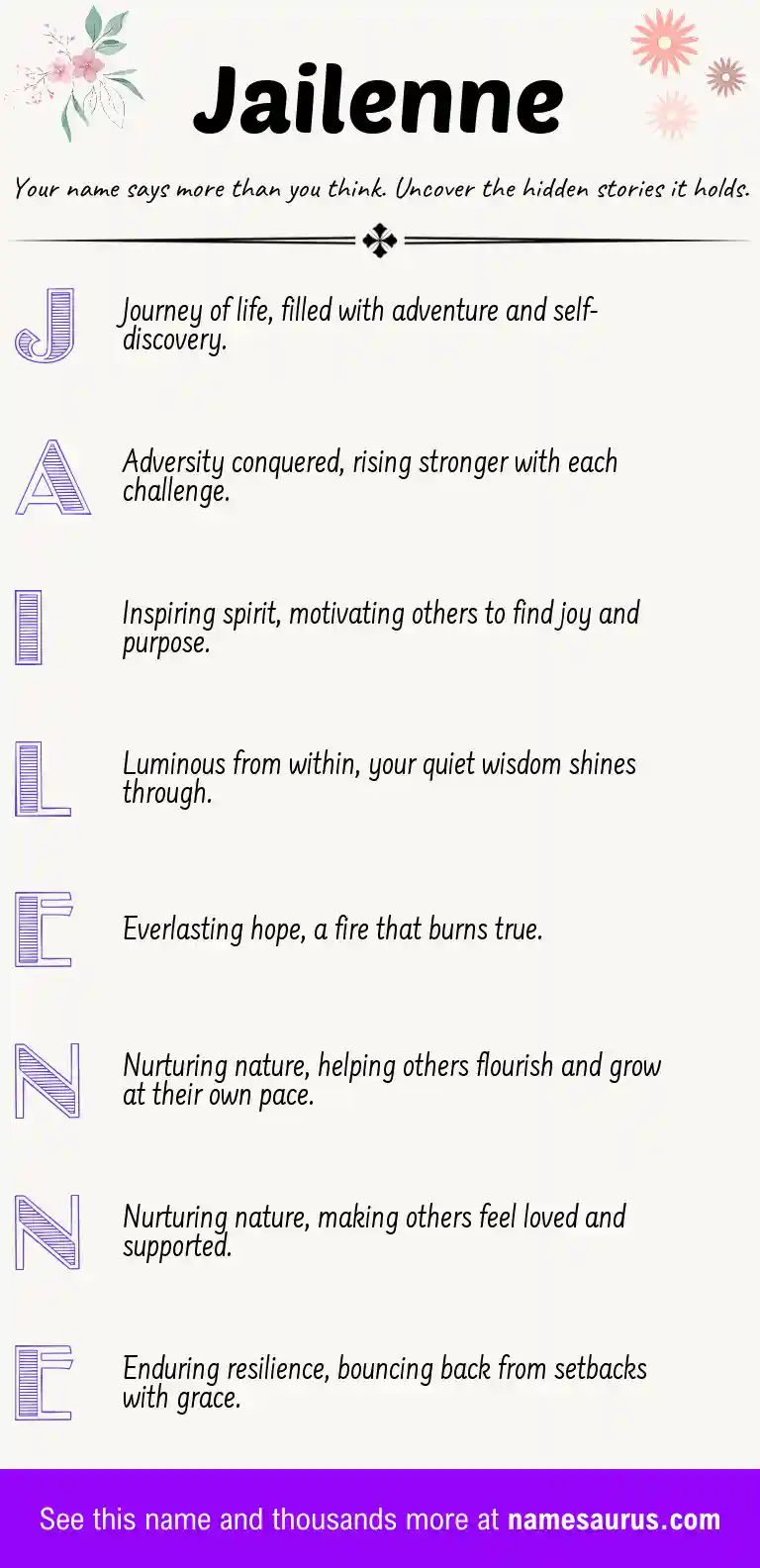 Acrostic poem about Jailenne.
