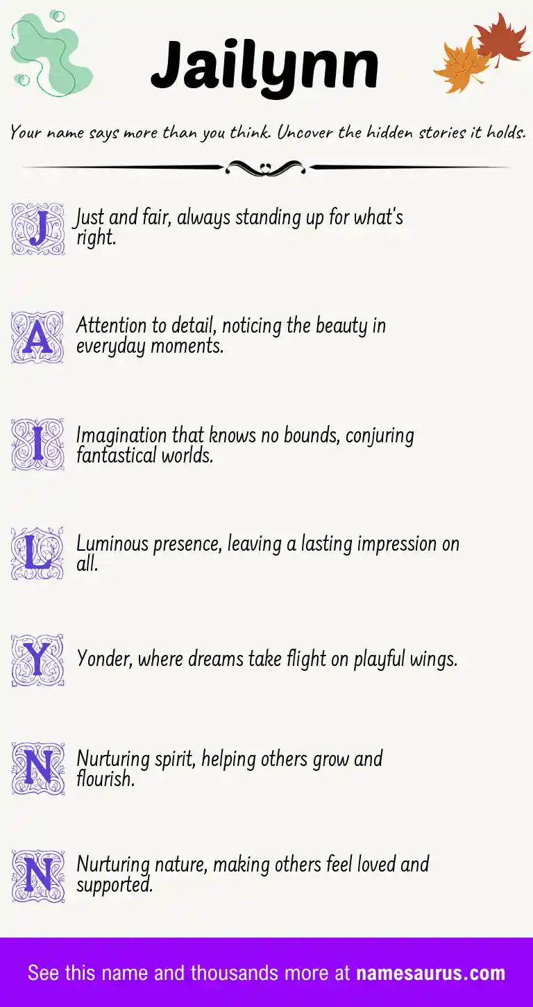 Acrostic poem about Jailynn.