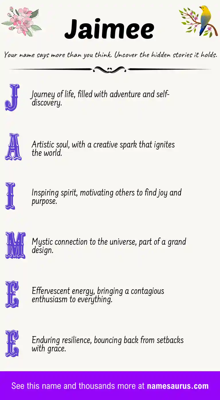 Acrostic poem about Jaimee.