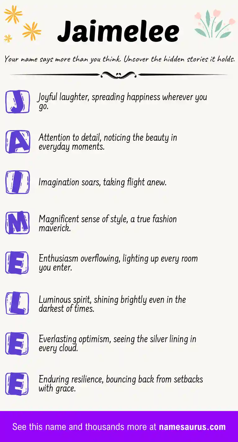 Acrostic poem about Jaimelee.