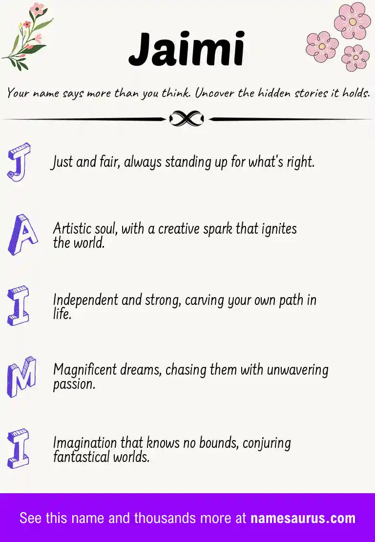 Acrostic poem about Jaimi.