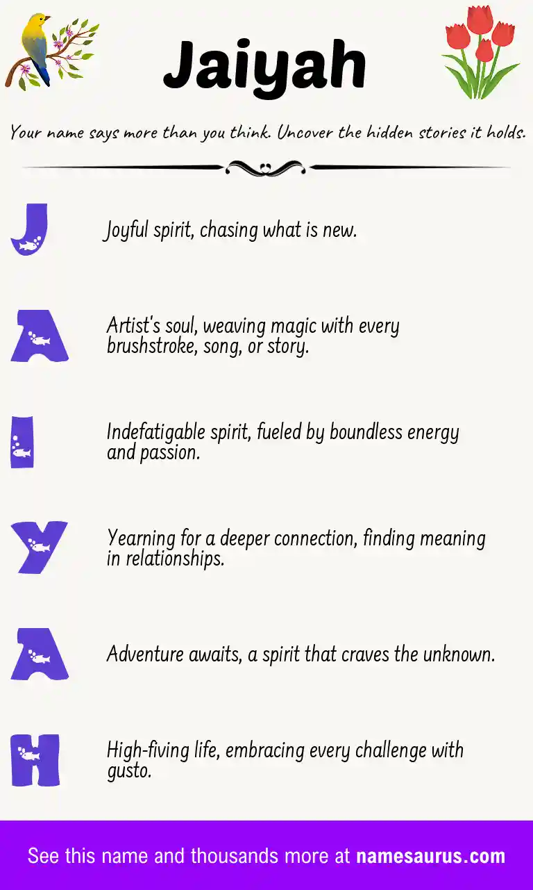 Acrostic poem about Jaiyah.