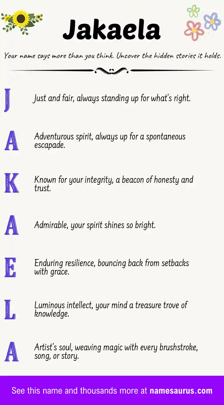 Acrostic poem about Jakaela.