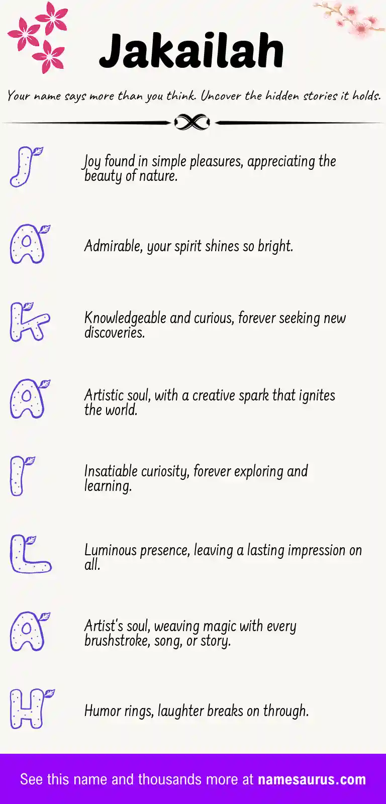 Acrostic poem about Jakailah.