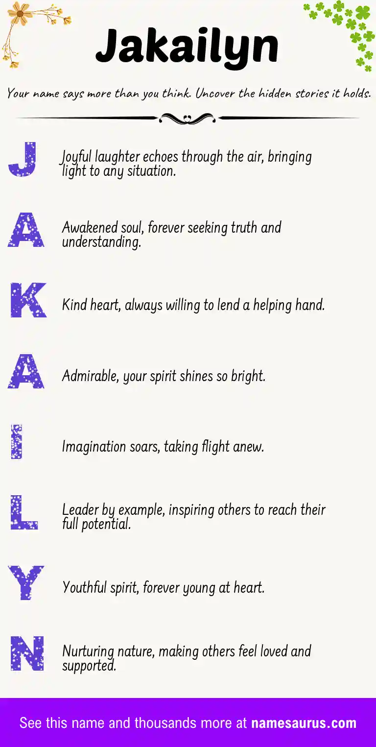 Acrostic poem about Jakailyn.
