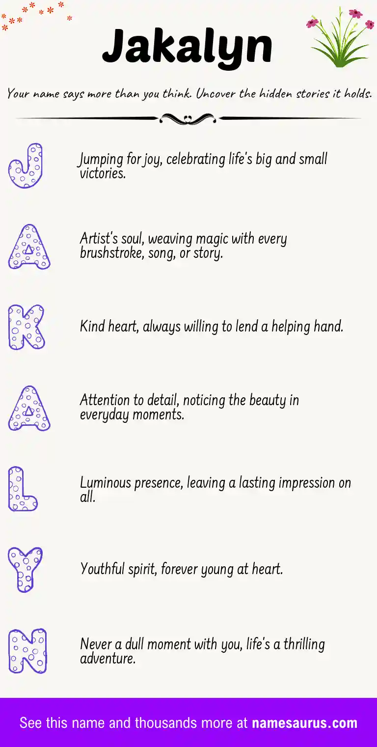 Acrostic poem about Jakalyn.