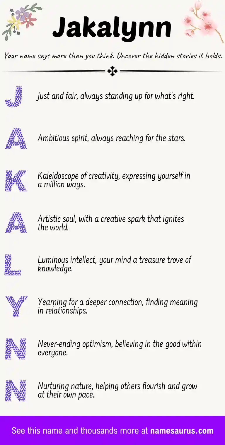 Acrostic poem about Jakalynn.