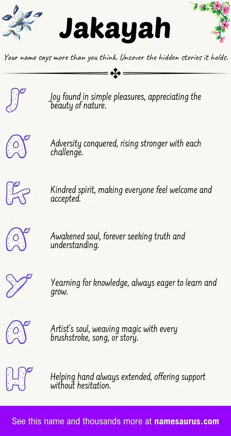 Acrostic poem about Jakayah.