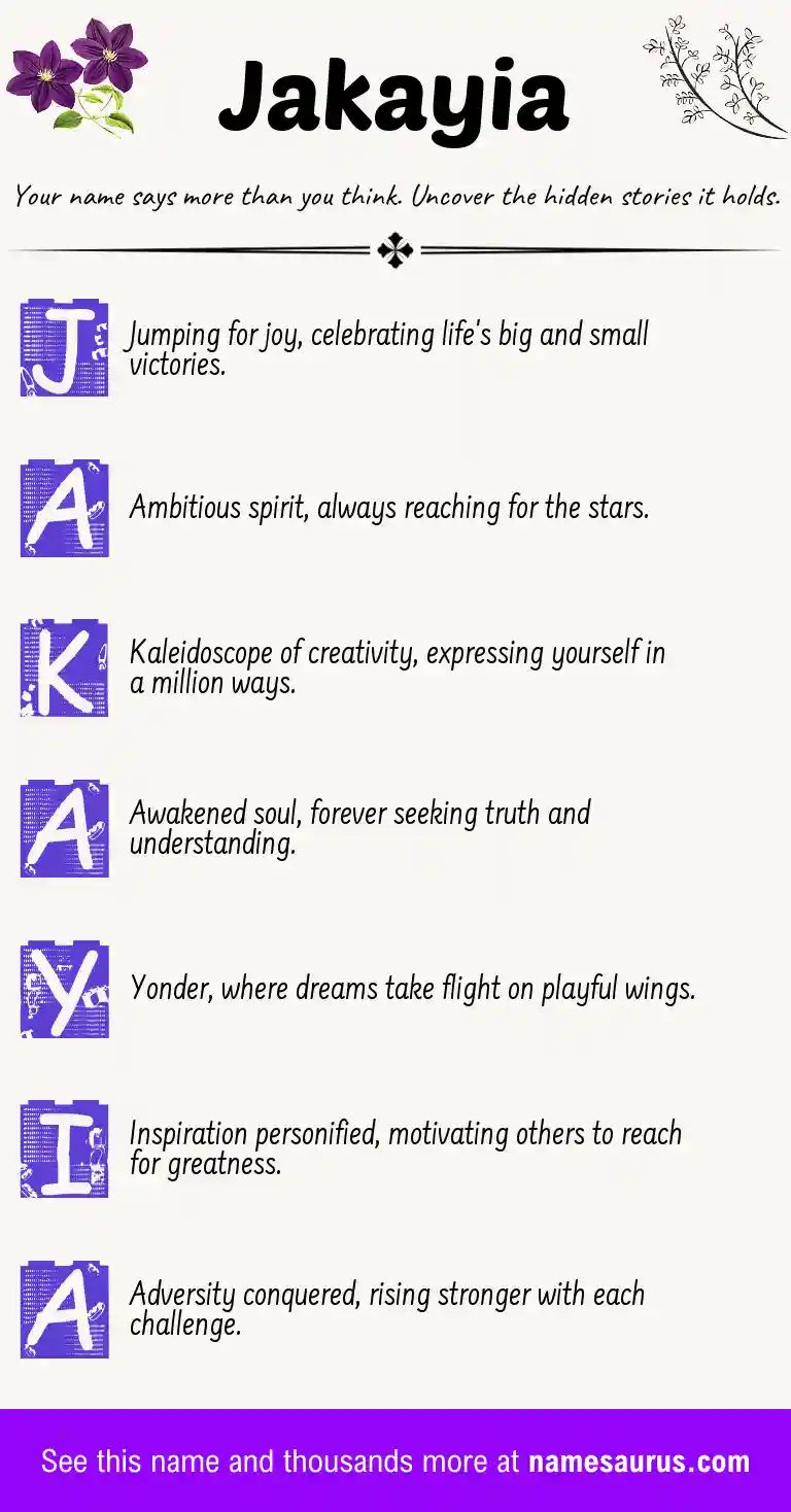 Acrostic poem about Jakayia.