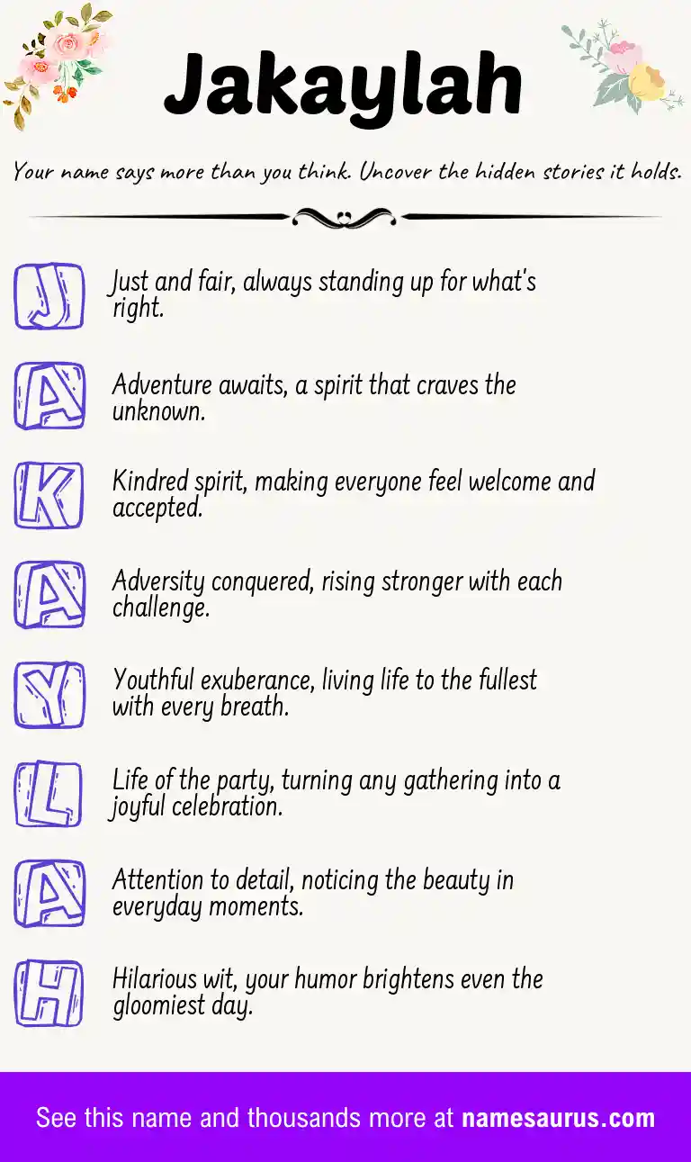 Acrostic poem about Jakaylah.