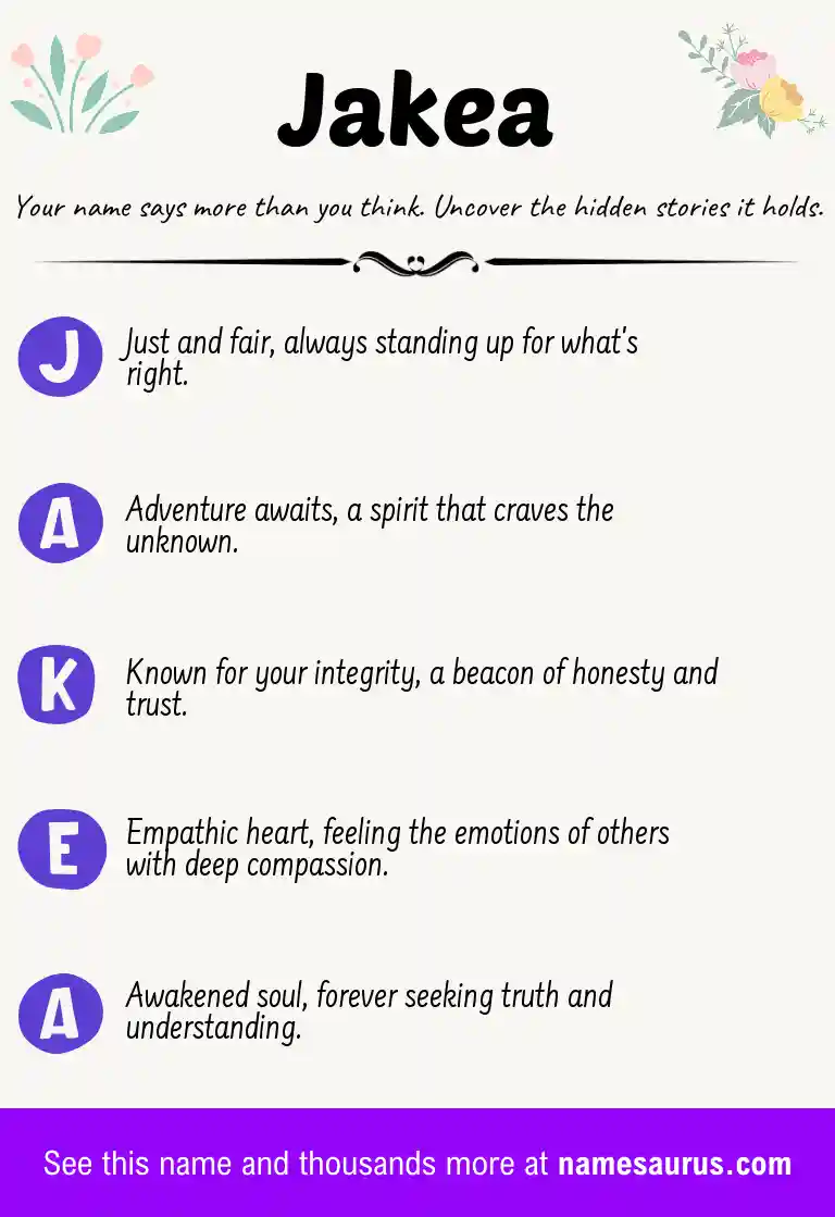 Acrostic poem about Jakea.