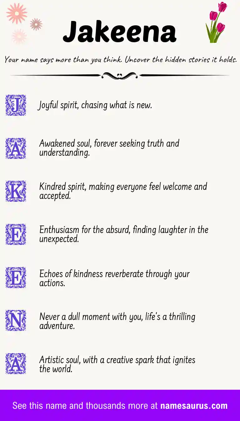Acrostic poem about Jakeena.