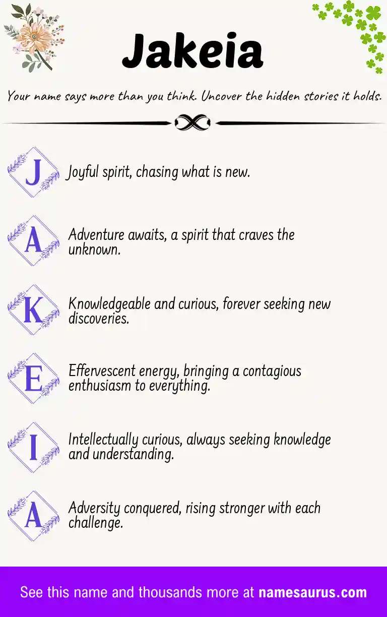 Acrostic poem about Jakeia.