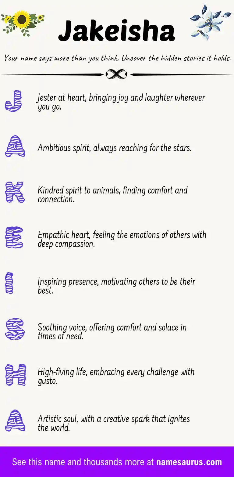 Acrostic poem about Jakeisha.