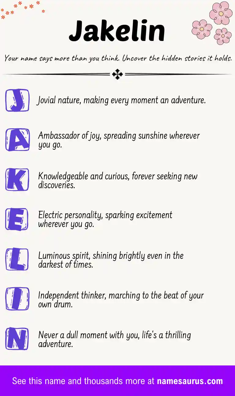 Acrostic poem about Jakelin.