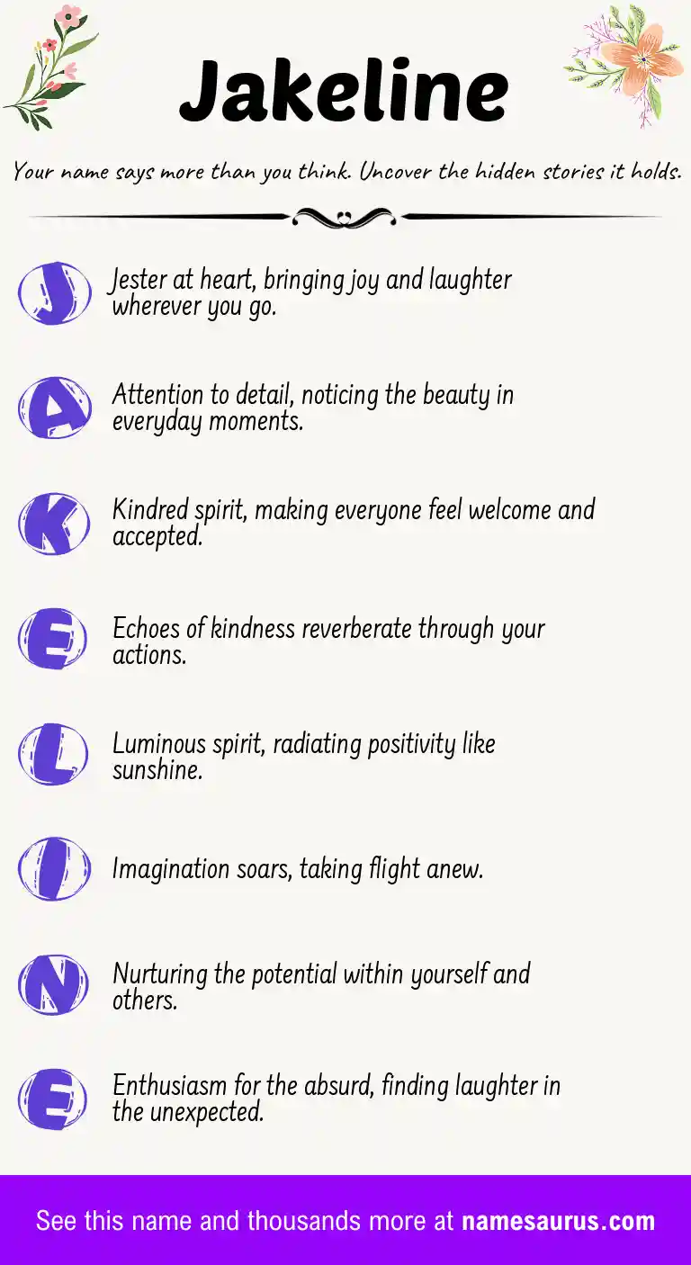 Acrostic poem about Jakeline.