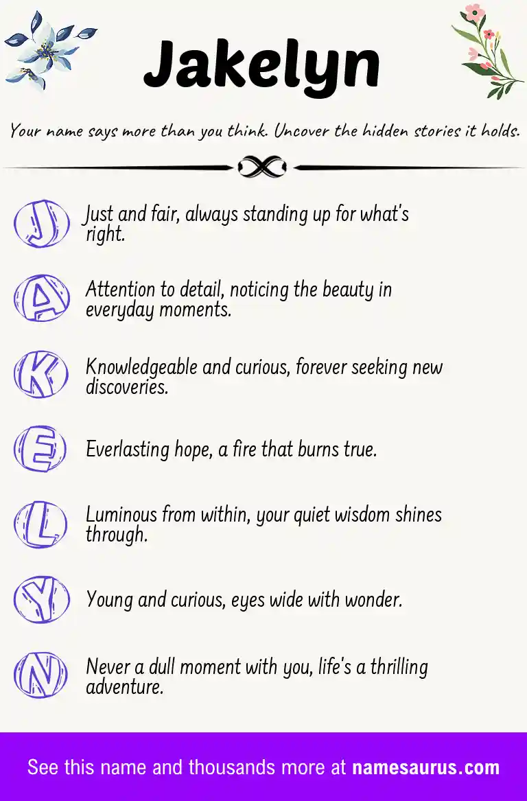 Acrostic poem about Jakelyn.