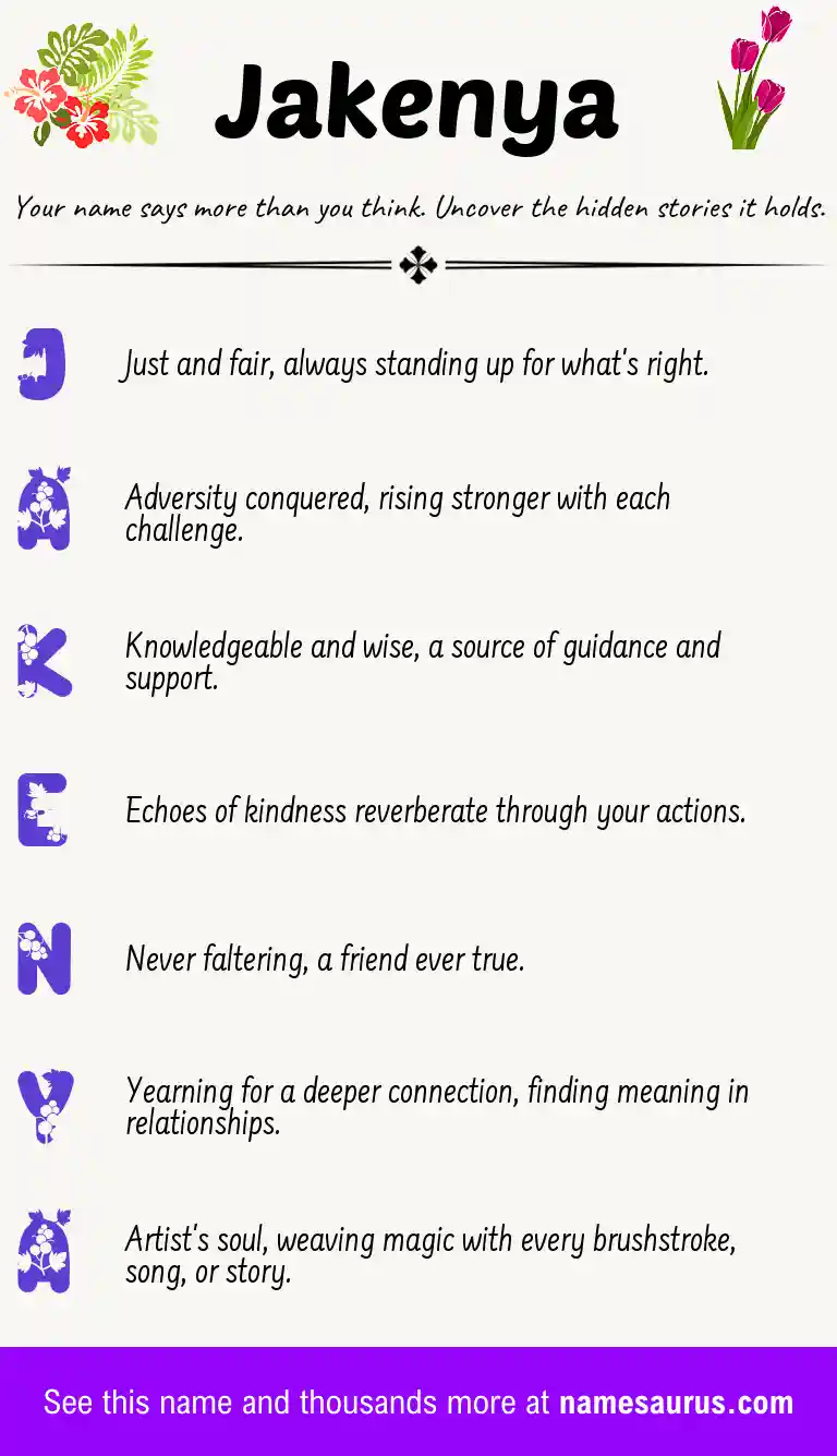 Acrostic poem about Jakenya.