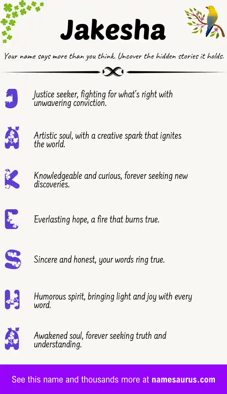 Acrostic poem about Jakesha.