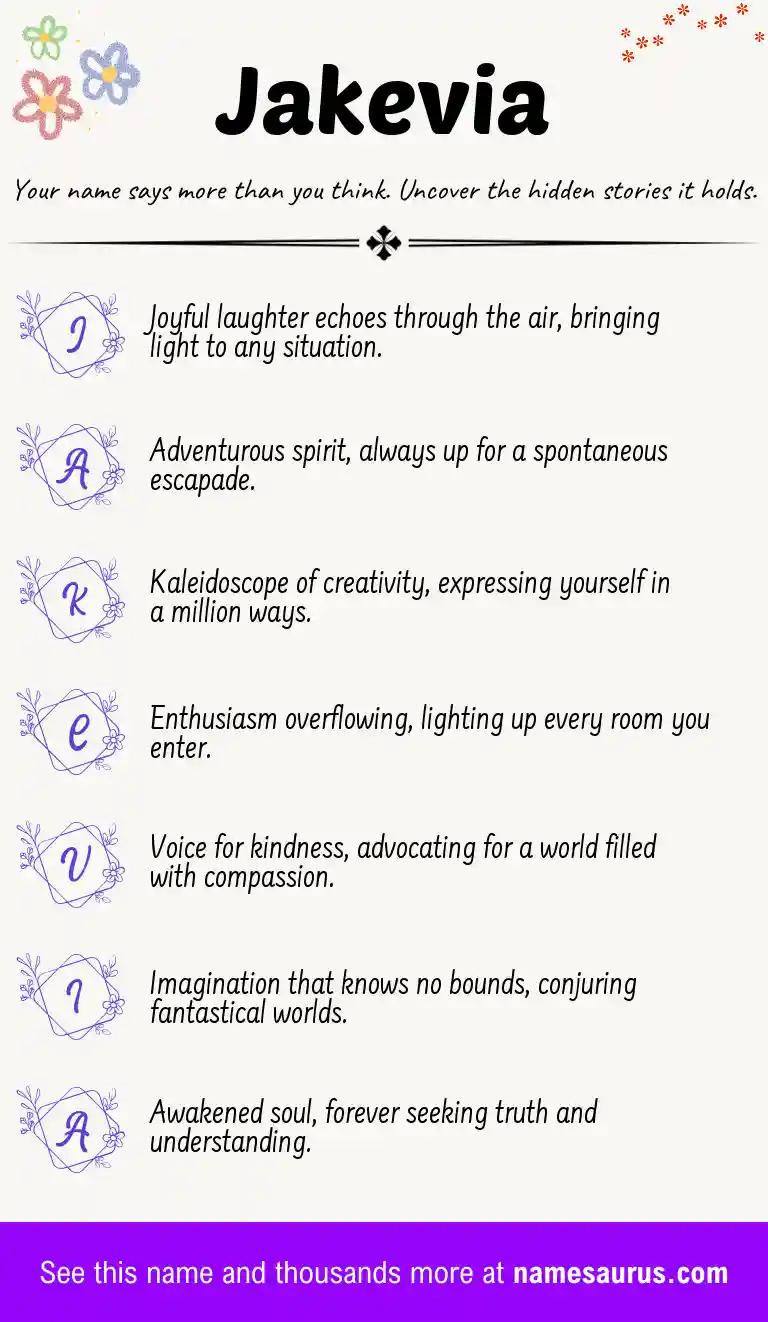 Acrostic poem about Jakevia.