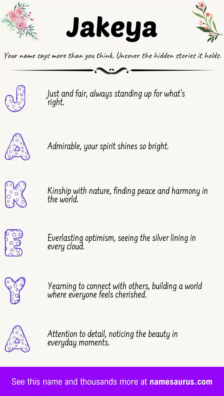 Acrostic poem about Jakeya.