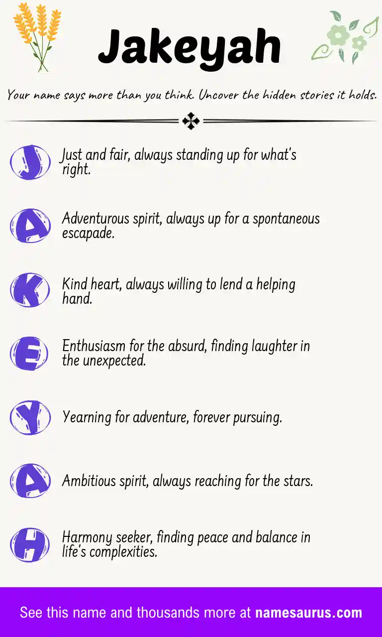 Acrostic poem about Jakeyah.